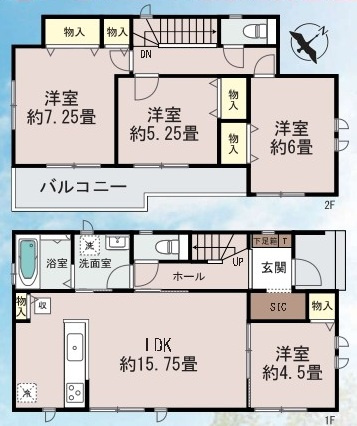 水戸市見川3丁目964番　新築戸建て　A号棟　の間取り|間取り図です♪
実際の空間の広さや陽当たり、風通しなどは現地でご確認できます♪