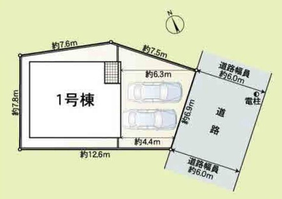 半田市美原町1丁目225番の一部『仲介手数料無料』新築一戸建て・建売の区画図