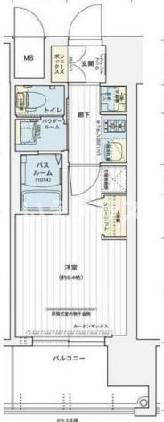 エステムコート神戸ハーバーランド前Ⅶレーベルの間取り