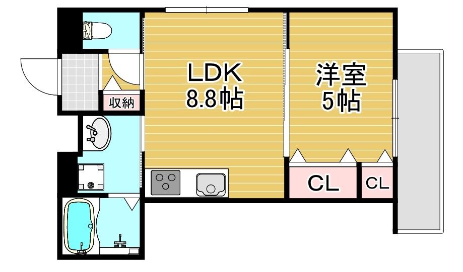 クリエオーレ上住吉の間取り