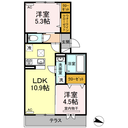 【間取り】 | フリージア　A棟