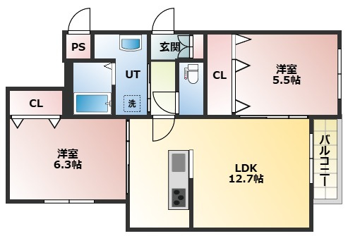 【間取り】 | 【新築】仮)平岸3-10 | 間取りです