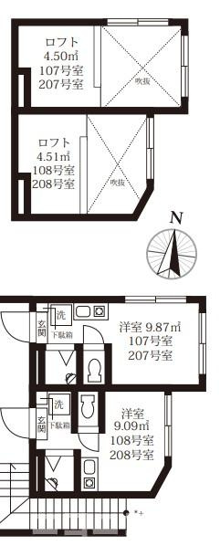 江戸川区西小岩１丁目のアパートの間取り