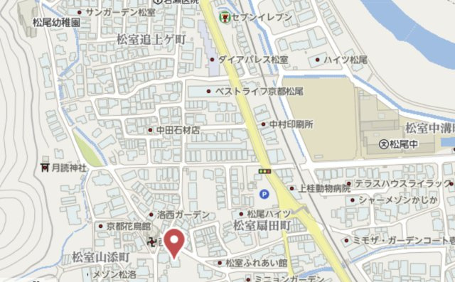 京都市西京区松室田中町　新築戸建の地図