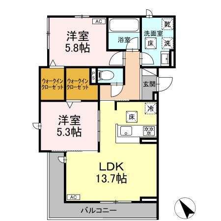 D-avance前田町二丁目の間取り