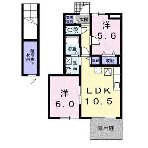 サンライズ弐番館の間取り|使い勝手の良い間取りです♪