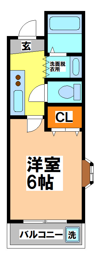 武蔵野市境南町２丁目のアパートの間取り