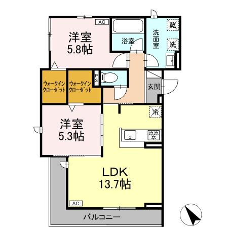 D-avance前田町二丁目の間取り