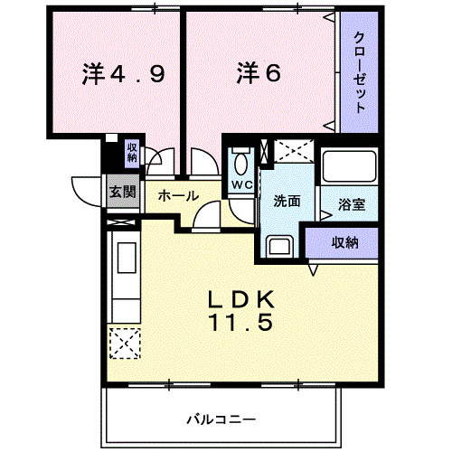 COURT-YARD三橋公園Dの間取り