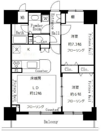 サンクレール荒川ブランガーデンの間取り|間取りです。