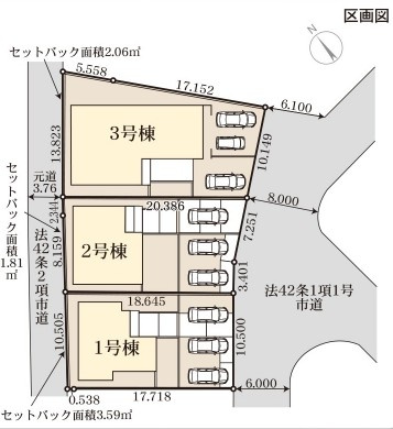 小美玉市希望ケ丘1期　新築戸建　3号棟の区画図|区画図です♪