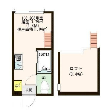 杉並区高円寺南１丁目のアパートの間取り