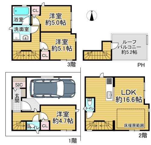 中村区五反城町二丁目戸建の間取り