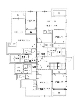 【間取り】 | メゾンクレール南福岡駅前