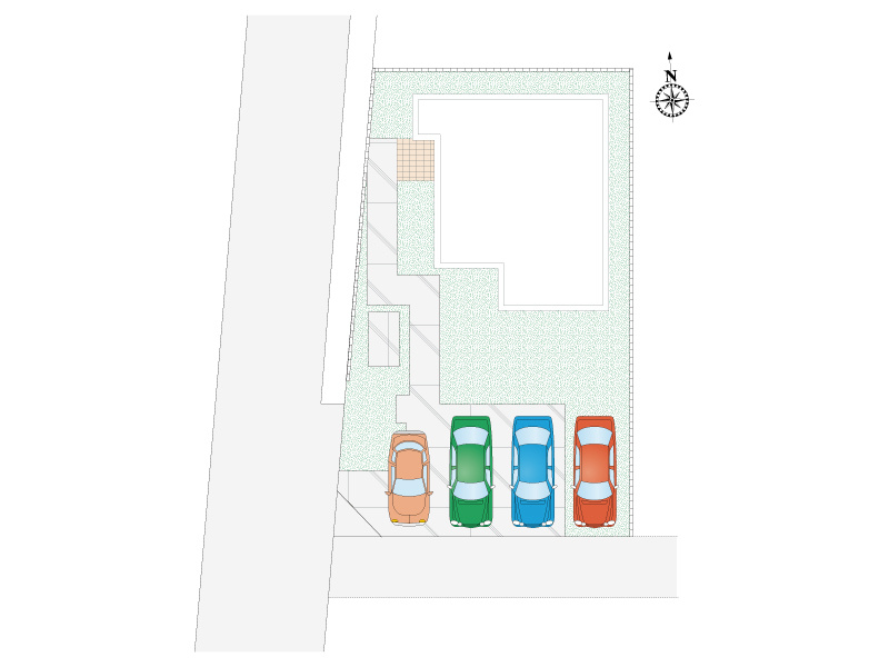 【西久保町2丁目3区画　1号棟　配置図】
