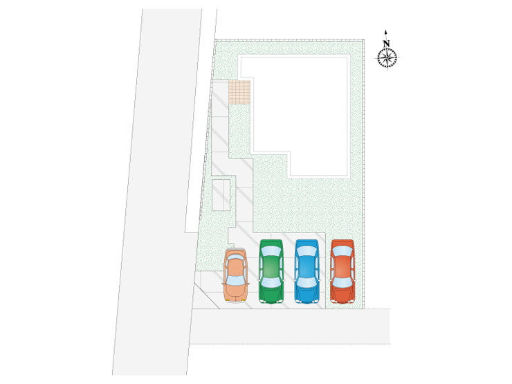 【西久保町2丁目3区画　1号棟　配置図】