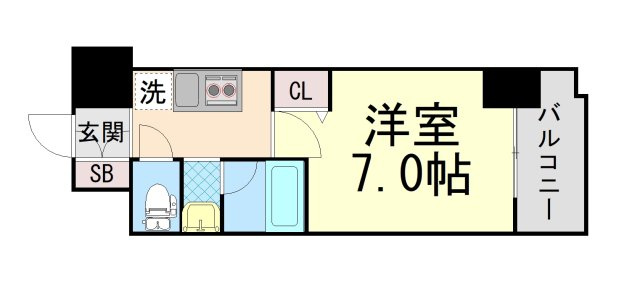 クリエイトビュー三宮磯上公園の間取り