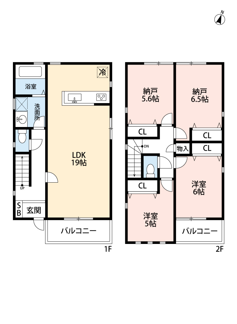 上野通３丁目新築戸建の間取り|税込5480万円、2LDK＋2S、駐車2台可能な新築戸建です♪