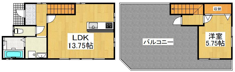 上安松戸建賃貸の間取り