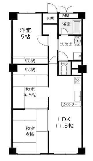 【間取り】 | メゾン深草 | 専有面積61.60㎡