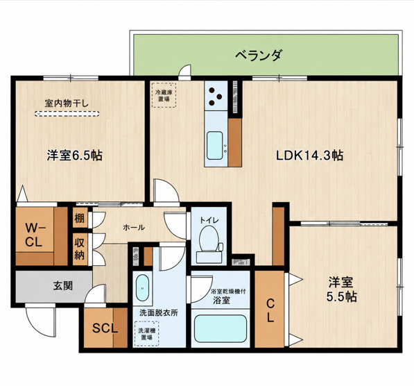 Casa Felice UNOBE (カサ フェリ-チェ 宇野辺)の間取り