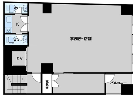 大阪市中央区谷町３丁目の店舗事務所の間取り