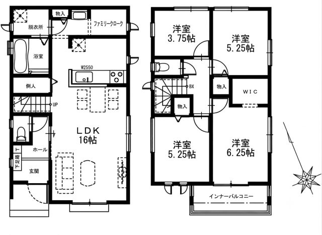 南城市大里仲間（全8棟）C・G・H号棟の間取り|H号棟　3790万円