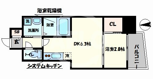 セレニテ夕陽丘ESTの間取り|セレニテ夕陽丘EST　間取り