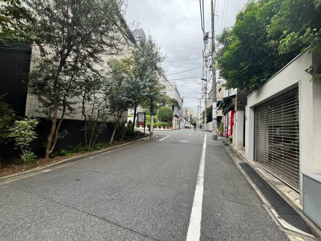 港区南青山　建築条件なし売地の前面道路含む現地写真