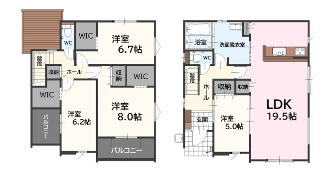 【間取り】 | 宗像市原町1期4号棟