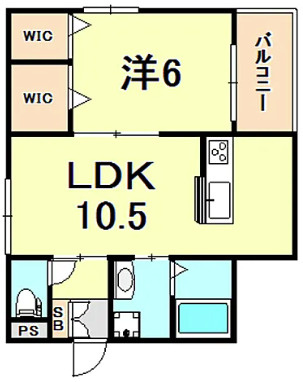 神戸市中央区宮本通４丁目の賃貸マンションの間取り