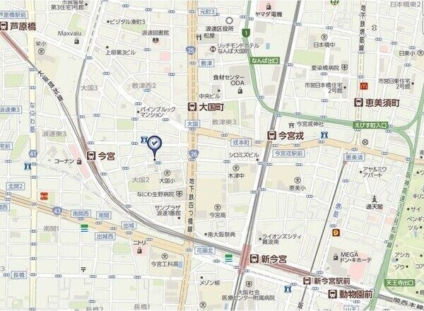 リッツ難波南Ⅱの地図