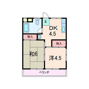 神戸市東灘区西岡本３丁目の賃貸マンションの間取り