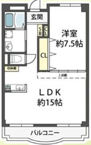神戸市中央区山本通４丁目の賃貸マンションの間取り