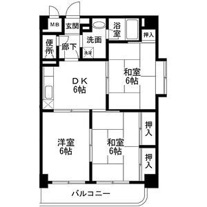 神戸市東灘区御影中町１丁目の賃貸マンションの間取り