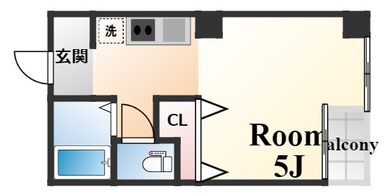 神戸市中央区日暮通１丁目の賃貸マンションの間取り
