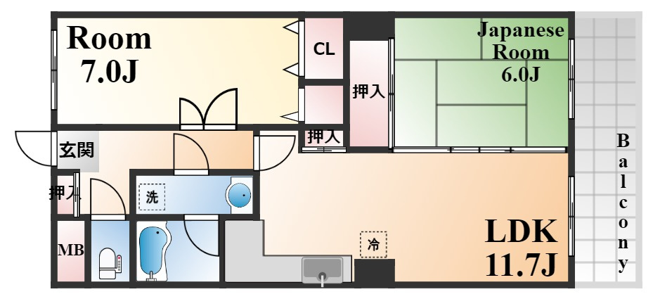 神戸市灘区八幡町１丁目の賃貸マンションの間取り