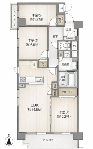 【間取り】 | コスモ武蔵新城グレイスコート