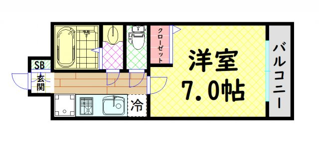 【間取り】 | Rainbow　Court立売堀