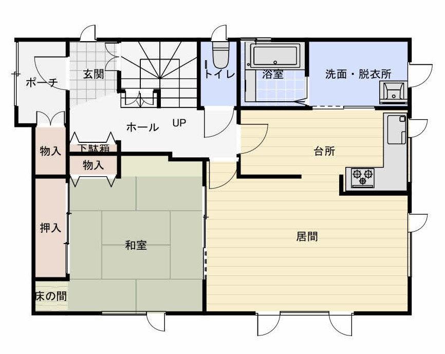 興津５丁目　売家の間取り|1Fは1LDKです。
