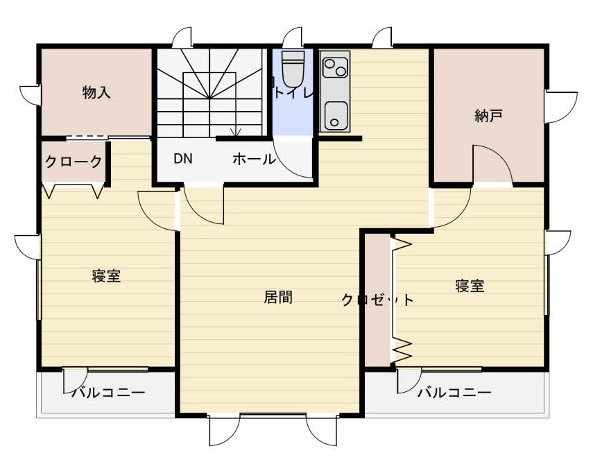 興津５丁目　売家の間取り|2Fは2LDKです。LDKが不要の方は1部屋増やすことも可能です。