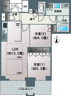 【間取り】 | ブランズタワー梅田North | 【間取り】2LDK住戸