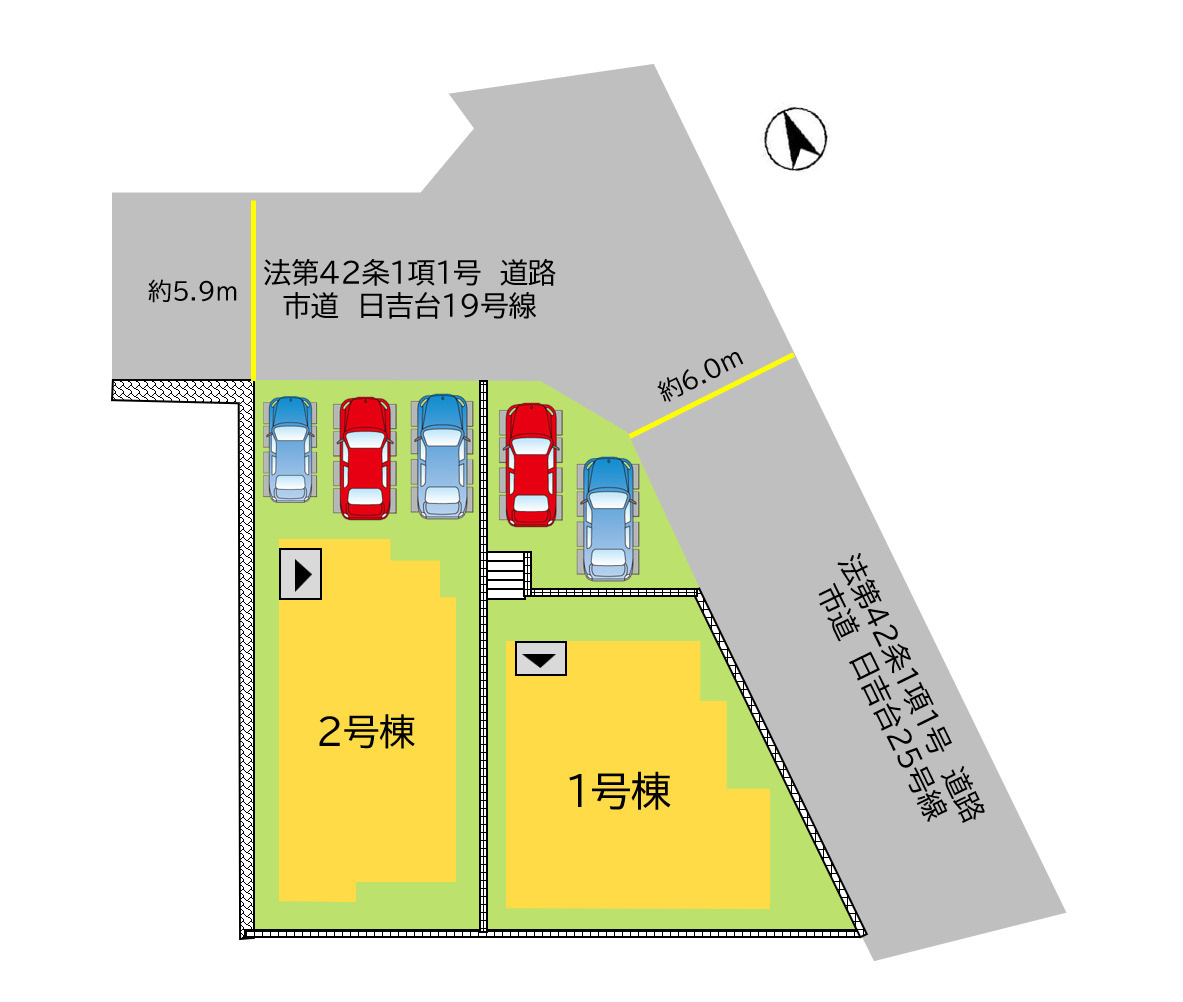 北九州市八幡西区日吉台2丁目4期1号棟の区画図