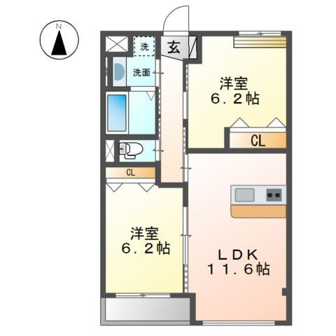 エルヴィータ長岡の間取り