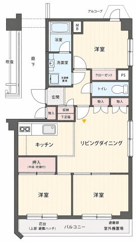 【間取り】 | パラシオン鶴見　コーナールーム3面彩光/2駅2路線利用可能/R8.8Reform物件