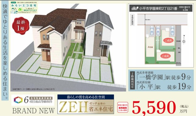【Heartfull Town】小平市学園東町２丁目21番　新規３棟のその他|□売主作成による販売用の図面(マイソク)です。この図面には売主の工夫(お客様へ本物件のメリットをうまく伝えられる様に)が良く表れています。□