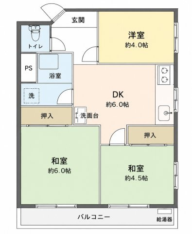 【間取り】 | 仲通りマンション　徒歩5分圏内商業施設多数/3駅徒歩圏/近年水回りリフォーム済み