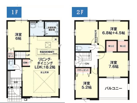八王子市椚田町5期 新築戸建ての間取り