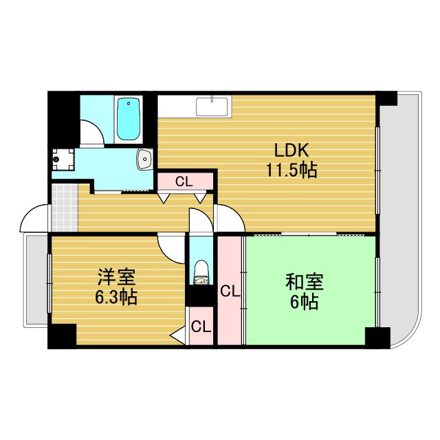 エスパシオ上新庄の間取り