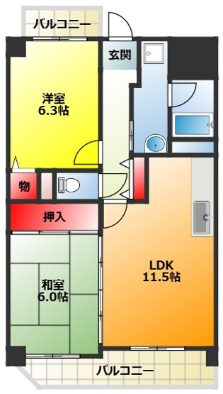 【間取り】 | エスパシオ上新庄